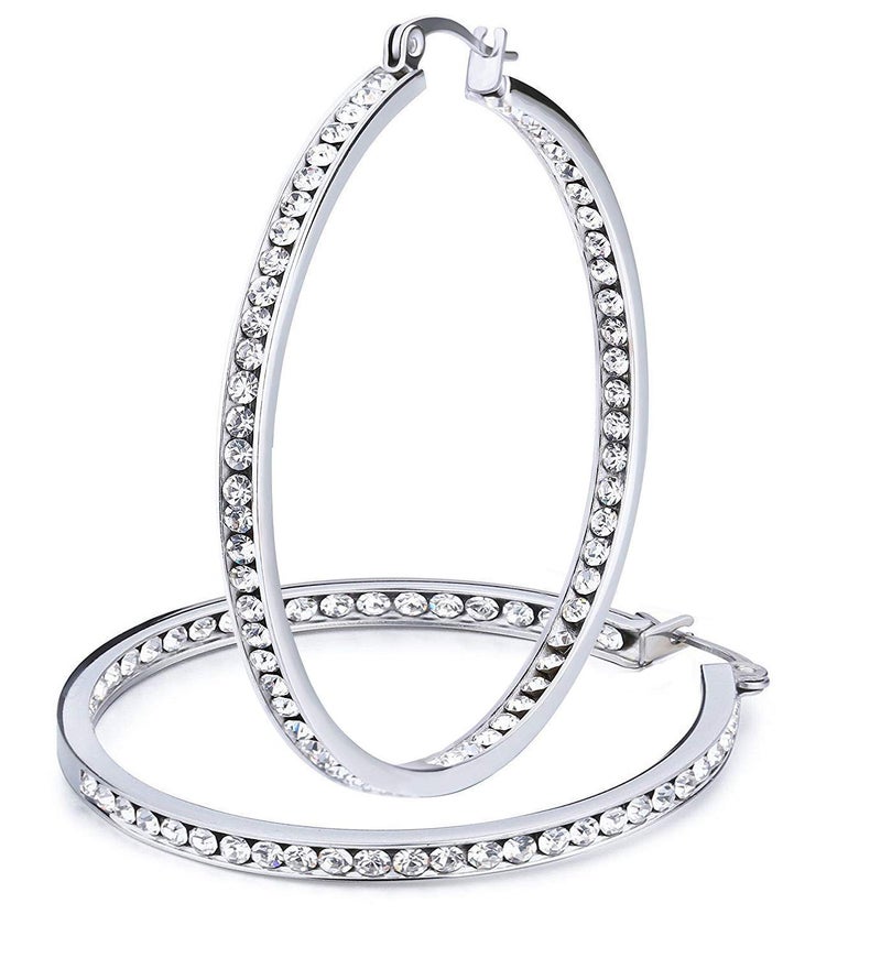 Bienvenu Stainless Steel Women Hoop Earrings Cute Earrings,Style4_50mm - Image 1